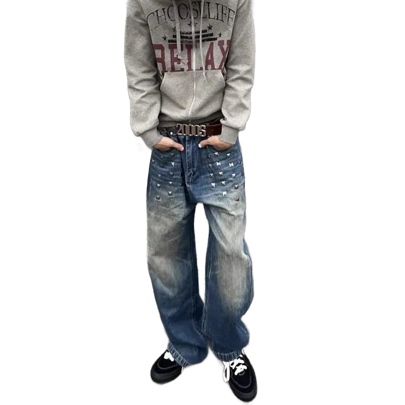 Retro Blue Studed Denim