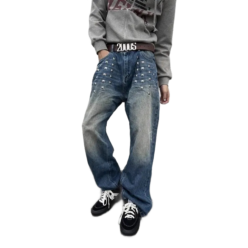 Retro Blue Studed Denim