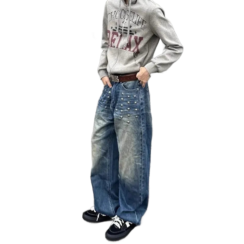 Retro Blue Studed Denim