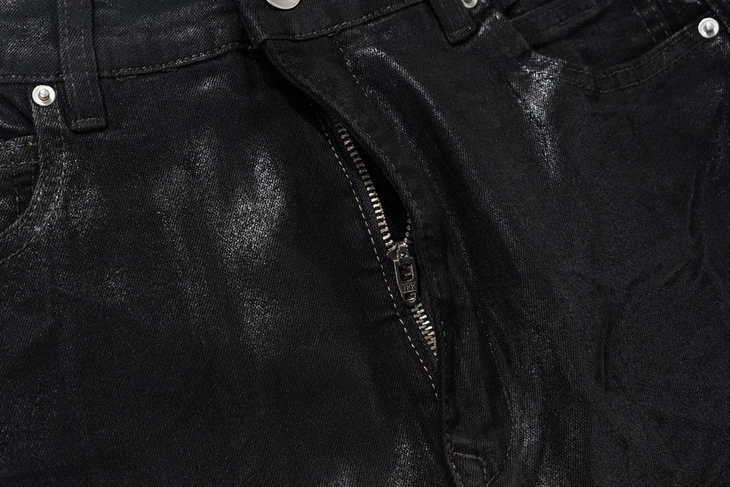 Black Wax Leather Denim