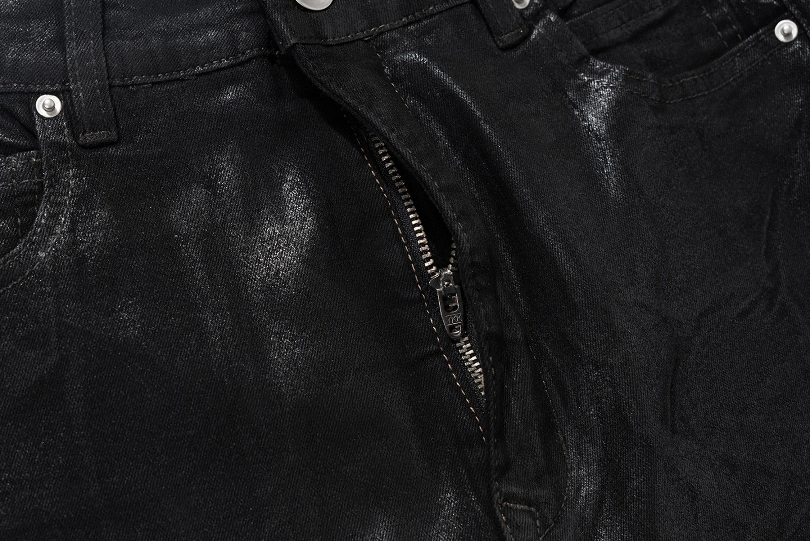 Black Wax Leather Denim