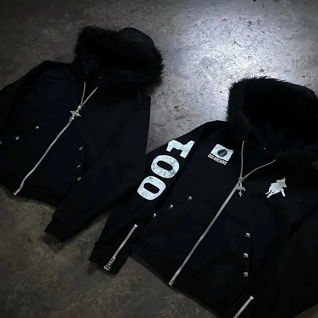 Tokyo Night Fur Zipper