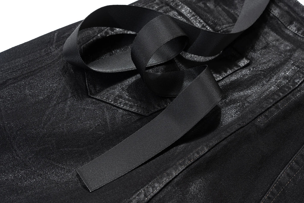 Black Wax Leather Denim