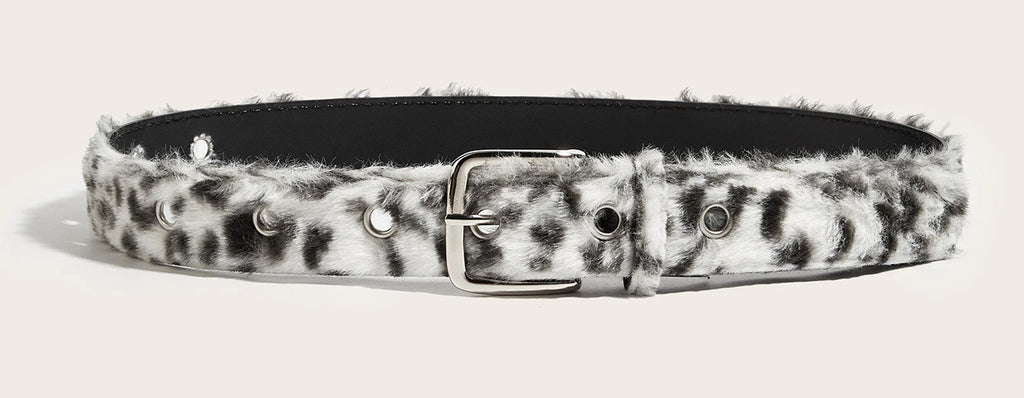 Plush Leopard Belt