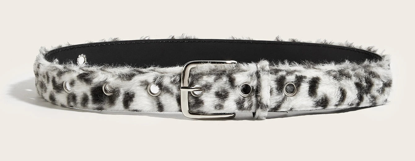 Plush Leopard Belt