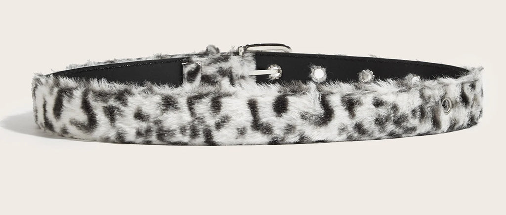 Plush Leopard Belt