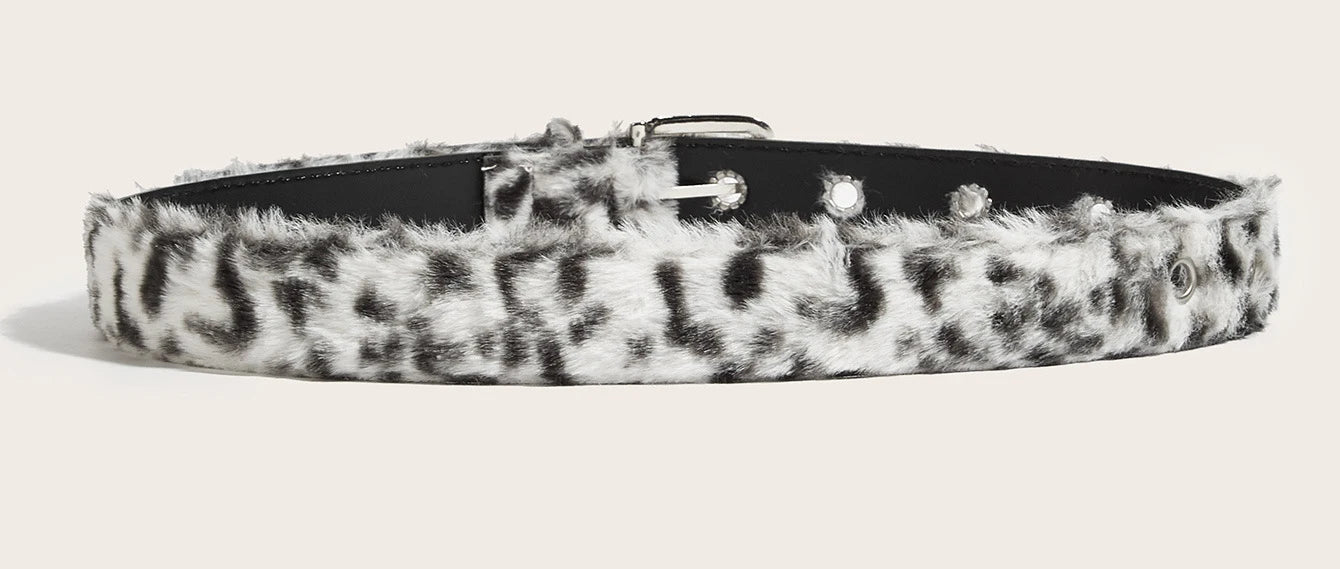 Plush Leopard Belt