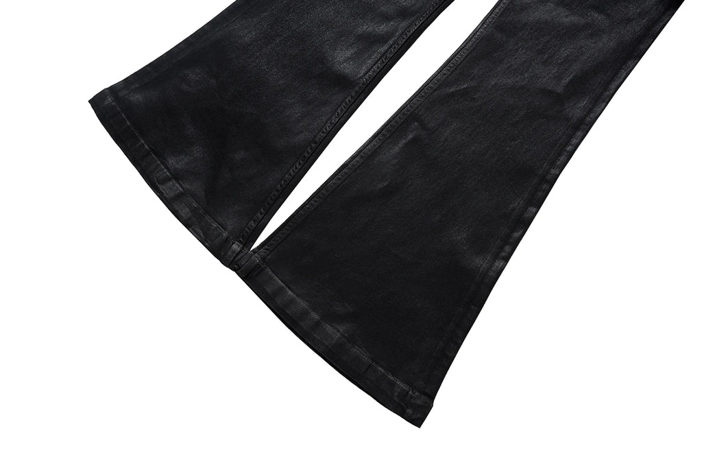 Black Wax Leather Denim