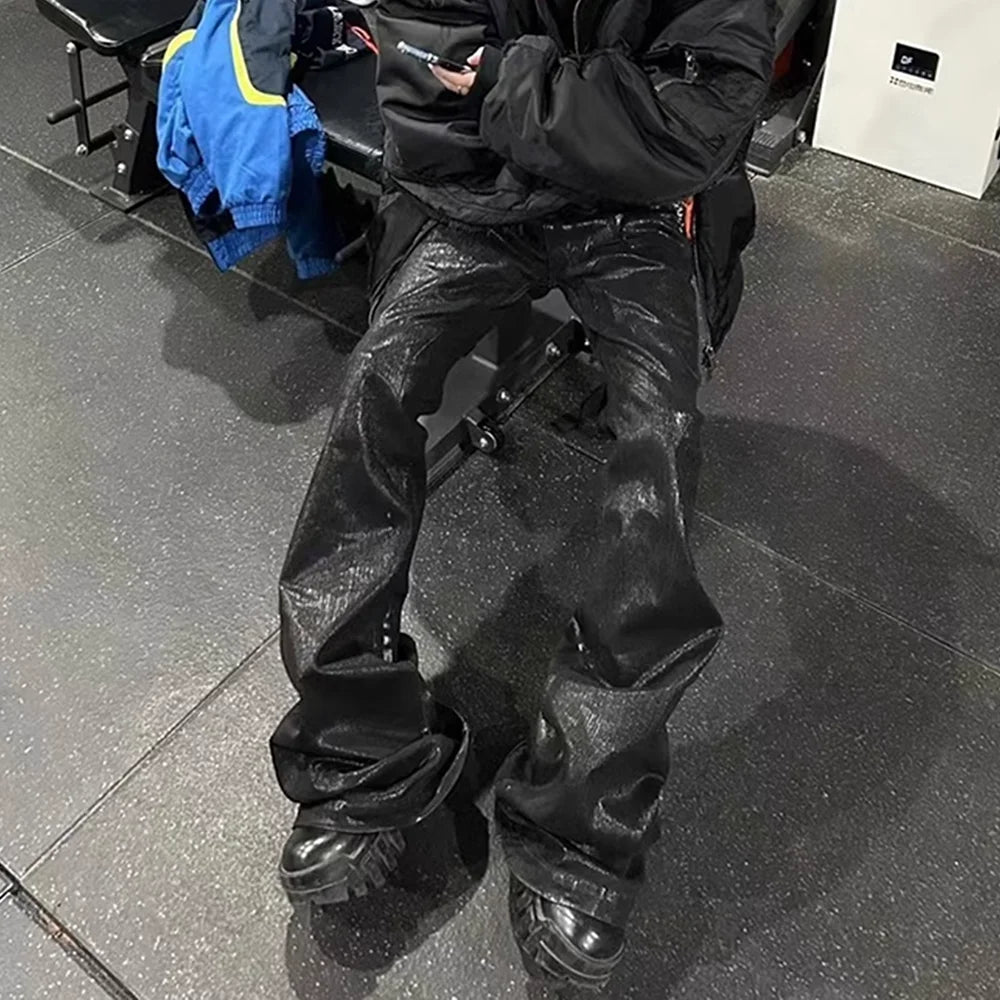 Black Wax Leather Denim