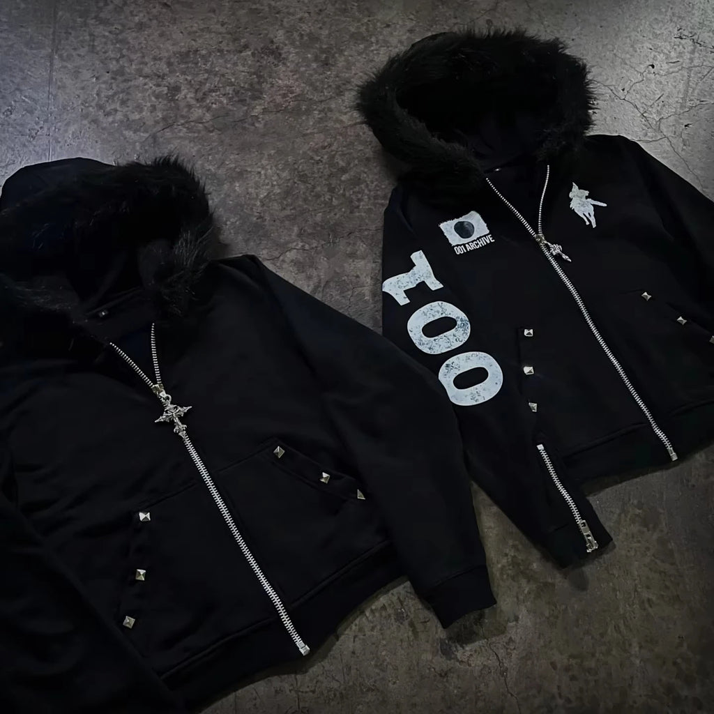 Tokyo Night Fur Zipper