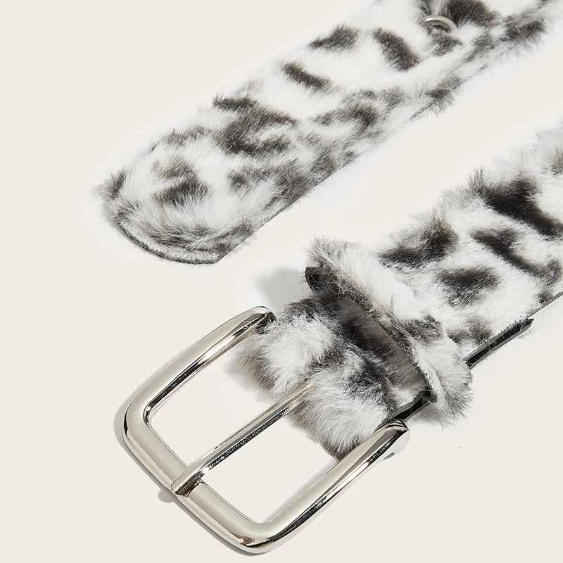 Plush Leopard Belt