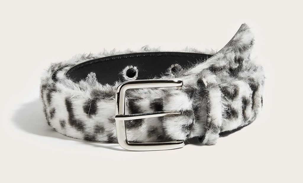 Plush Leopard Belt