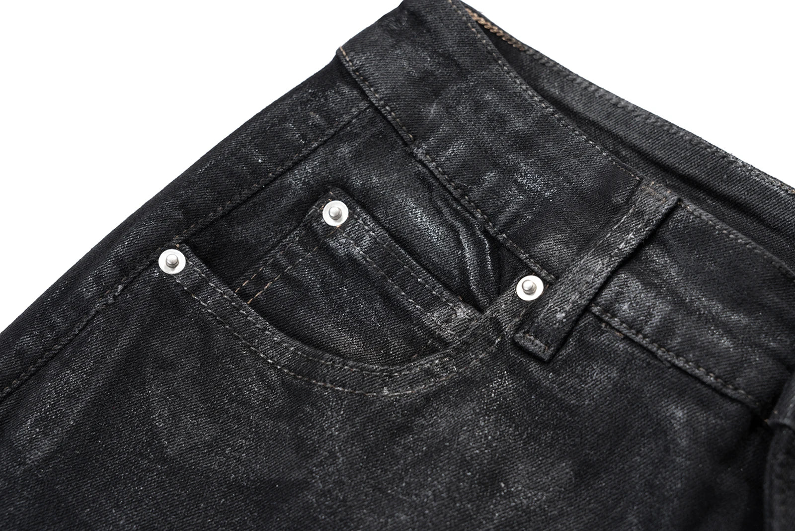 Black Wax Leather Denim
