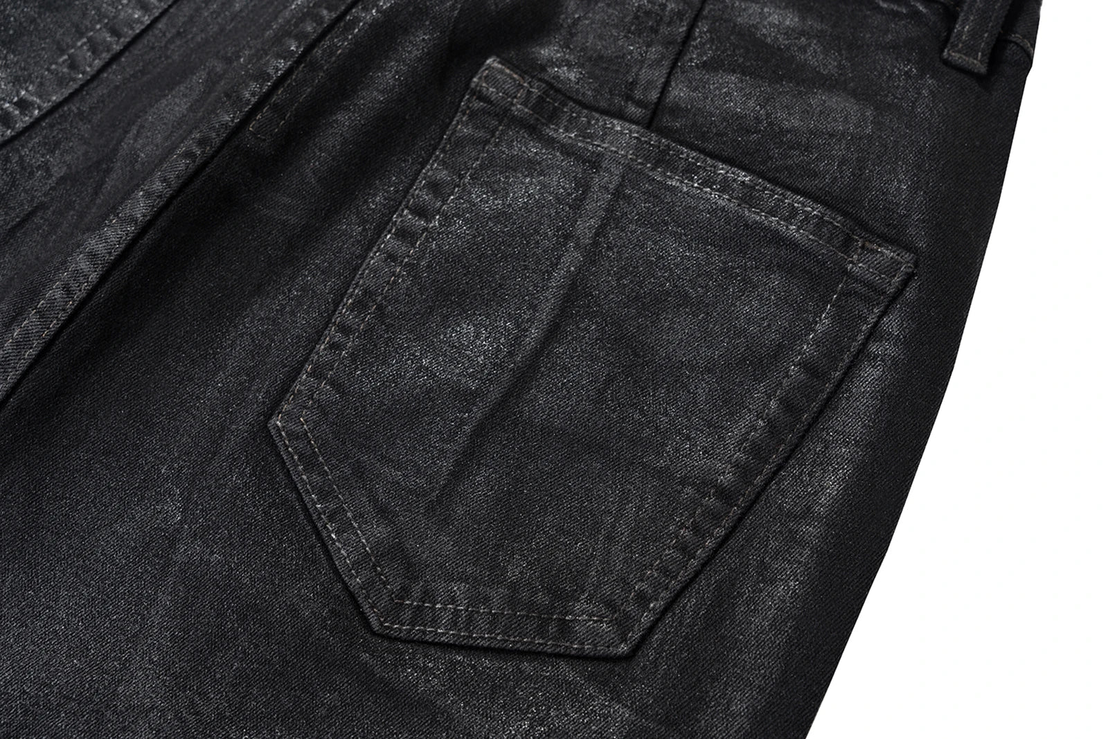Black Wax Leather Denim