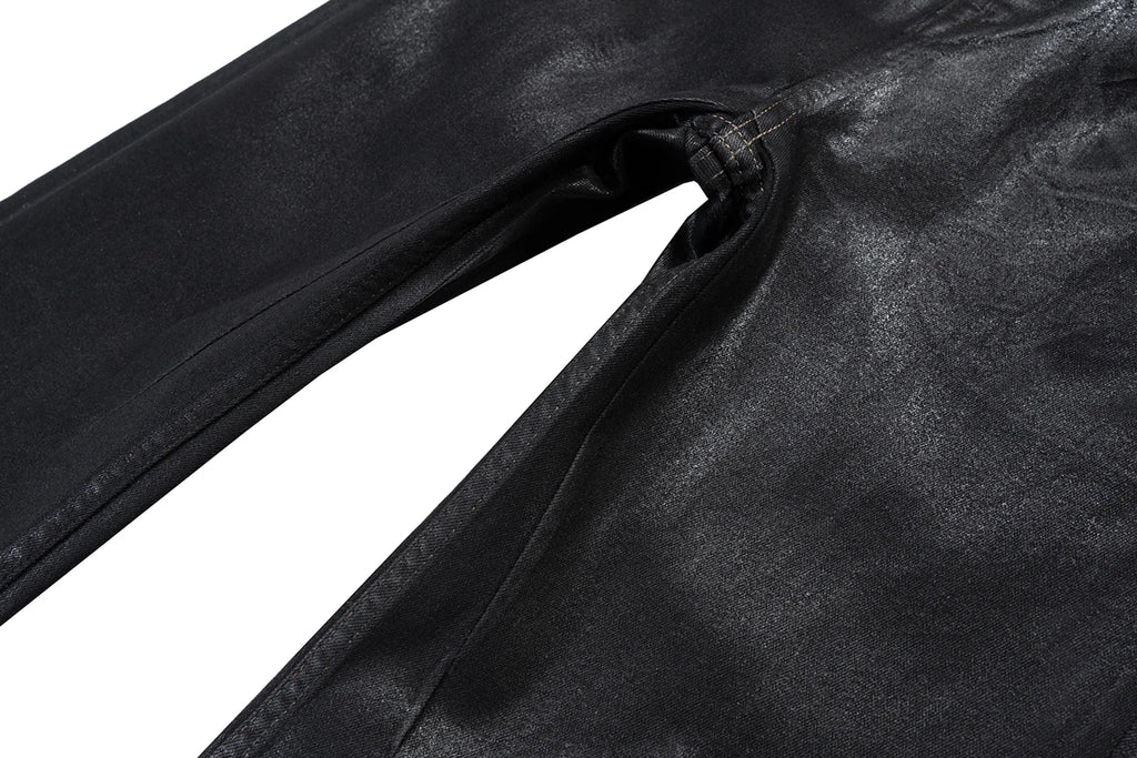 Black Wax Leather Denim